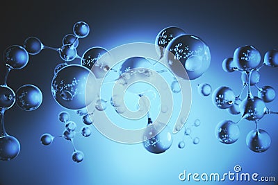 Blue bubble background Stock Photo