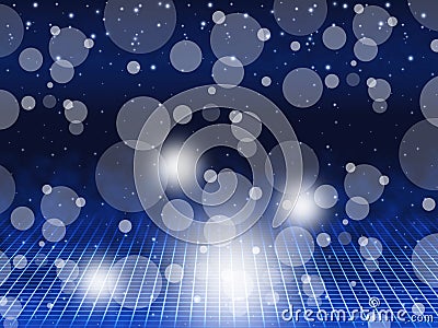 Blue Bubbles Background Means Floating Circles And Brightness Stock Photo