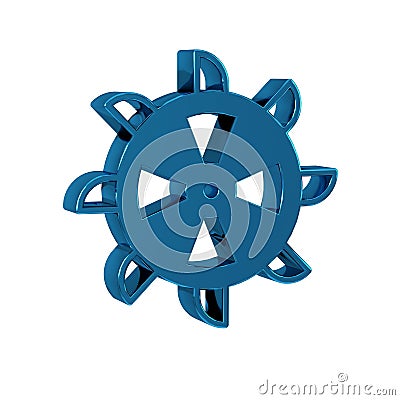 Blue Bucket wheel excavator icon isolated on transparent background. Stock Photo