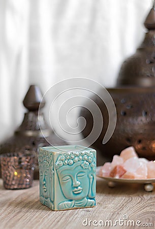 Blue Buddha Aroma Lamp Stock Photo