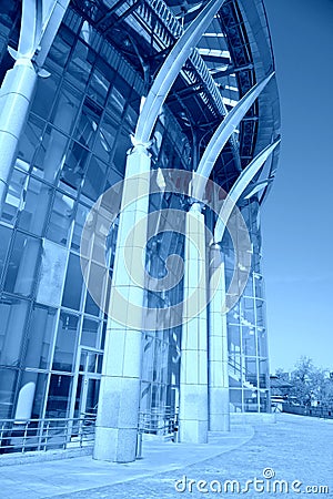 Blue building. Moscow House of Music Stock Photo