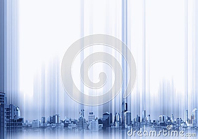 Blue buildings in the city on whitebackground, technology concept background Stock Photo