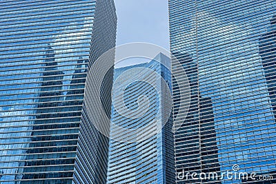 Blue buildings on a blue sky background Editorial Stock Photo