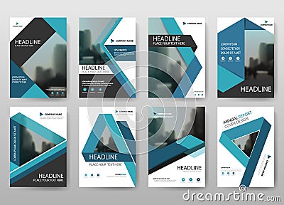 Blue bundle annual report brochure flyer design template vector, Leaflet cover presentation abstract flat background, Vector Illustration