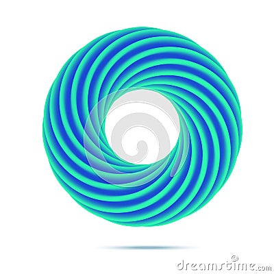 Blue business abstract circle icon for your design. Vector. Vector Illustration