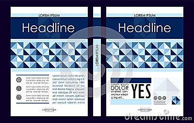 Blue A4 Business Book Cover Design Template. Good for Portfolio, Brochure, Annual Report, Flyer, Magazine, Academic Journal, Webs Vector Illustration