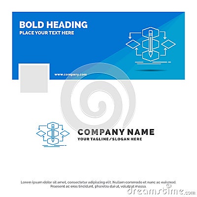 Blue Business Logo Template for Algorithm, design, method, model, process. Facebook Timeline Banner Design. vector web banner Vector Illustration