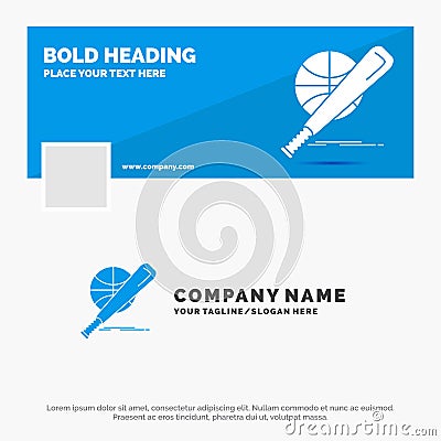 Blue Business Logo Template for baseball, basket, ball, game, fun. Facebook Timeline Banner Design. vector web banner background Vector Illustration