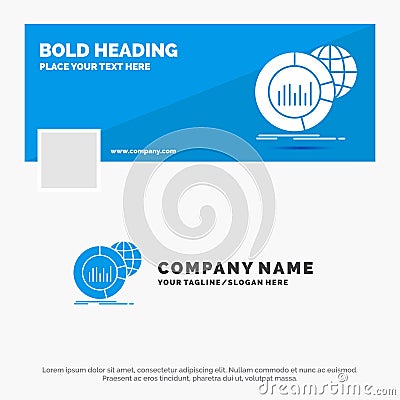 Blue Business Logo Template for Big, chart, data, world, infographic. Facebook Timeline Banner Design. vector web banner Vector Illustration