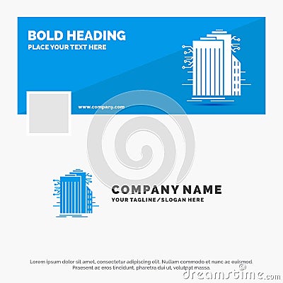 Blue Business Logo Template for Building, Technology, Smart City, Connected, internet. Facebook Timeline Banner Design. vector web Vector Illustration