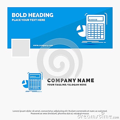 Blue Business Logo Template for calculator, calculation, math, progress, graph. Facebook Timeline Banner Design. vector web banner Vector Illustration