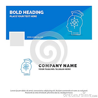 Blue Business Logo Template for capability, head, human, knowledge, skill. Facebook Timeline Banner Design. vector web banner Vector Illustration