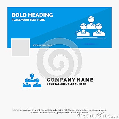 Blue Business Logo Template for Company, employee, group, people, team. Facebook Timeline Banner Design. vector web banner Vector Illustration