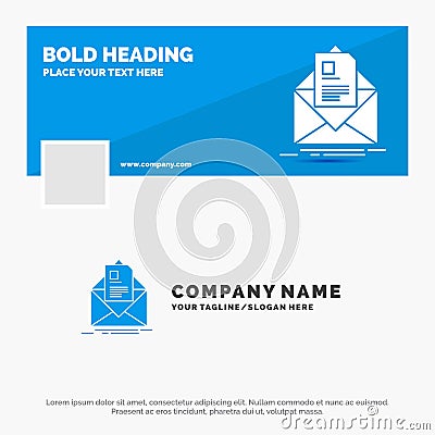 Blue Business Logo Template for mail, contract, letter, email, briefing. Facebook Timeline Banner Design. vector web banner Vector Illustration