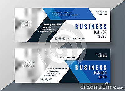 Blue business professional banner with image space Vector Illustration