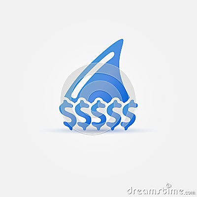 Blue business shark concept icon Vector Illustration