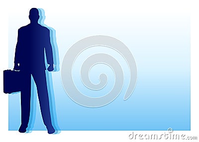 Blue Businessman Background Cartoon Illustration