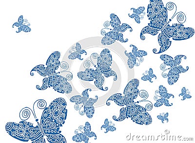 Blue Butterflies Stock Photo