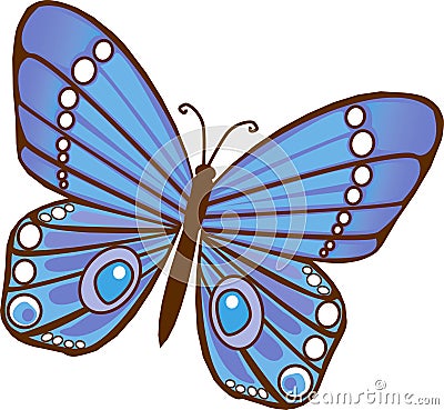 Blue Butterfly Vector Illustration