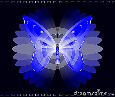 Blue butterfly Vector Illustration