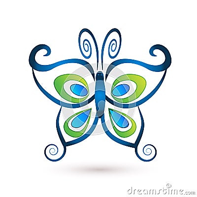 Blue butterfly Vector Illustration