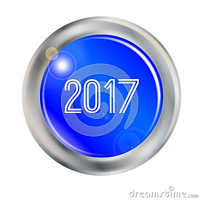 2017 Blue Button Vector Illustration