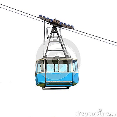 Blue cable car. Stock Photo