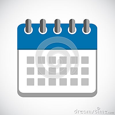 Blue calendar icon pictogram month Vector Illustration