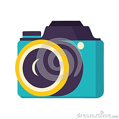 blue camera photographic device Vector Illustration