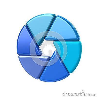 Blue camera shutter aperture icon Cartoon Illustration