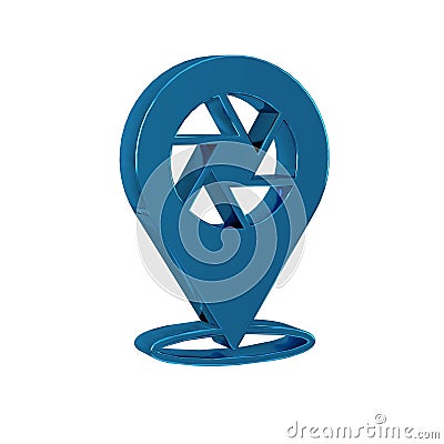 Blue Camera shutter icon isolated on transparent background. Stock Photo