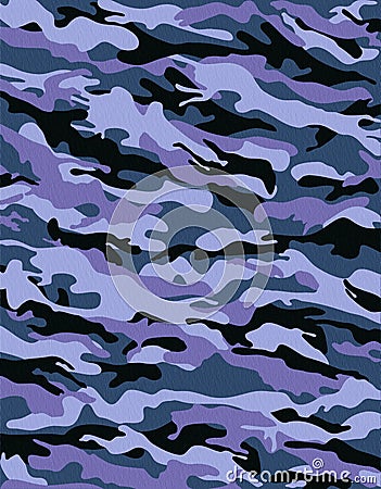 Blue camouflage textile Stock Photo