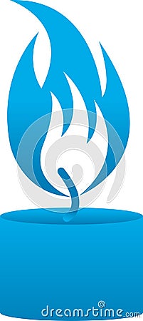 Blue candle Vector Illustration