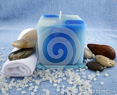 Blue Candle Stock Photo