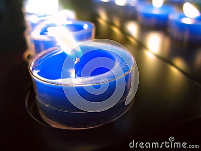 Blue candle Stock Photo