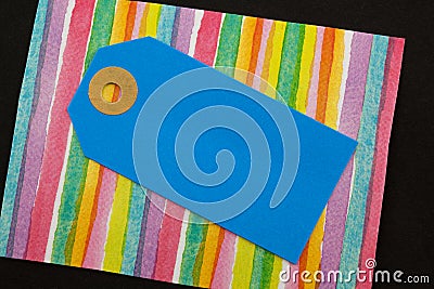 Blue card tag. Stock Photo