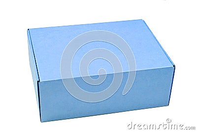 Blue cardboard box Stock Photo