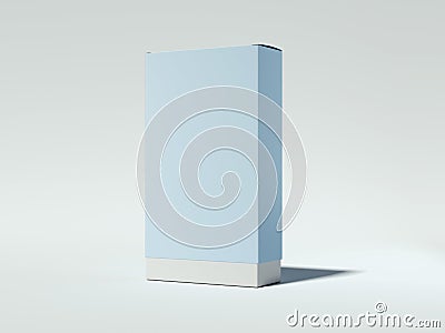 Blue cardboard package. 3d rendering Stock Photo