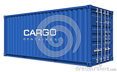 Blue cargo container Stock Photo