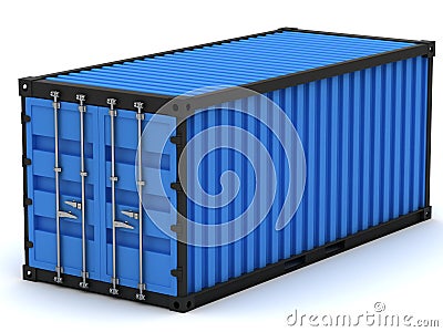 Blue cargo container Stock Photo