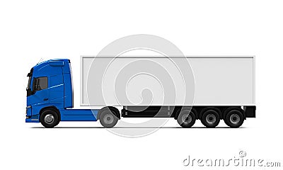 Blue Cargo Delivery Truck Stock Photo