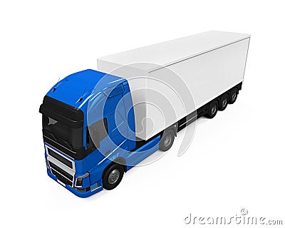 Blue Cargo Delivery Truck Stock Photo