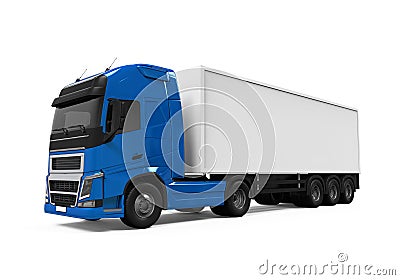 Blue Cargo Delivery Truck Stock Photo