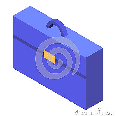 Blue case icon, isometric style Vector Illustration