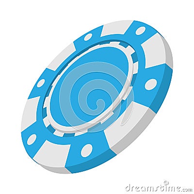 Blue casino token cartoon icon Stock Photo