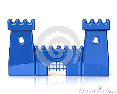 Blue castle icon Stock Photo