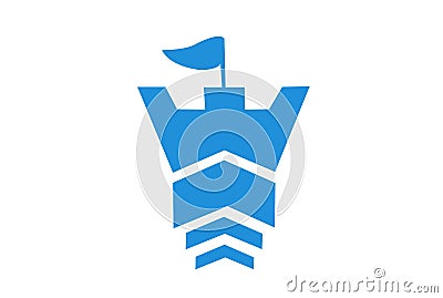 Blue Castle Logo Design Concept Vector Illustration