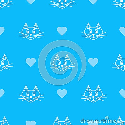 Blue cat Vector Illustration