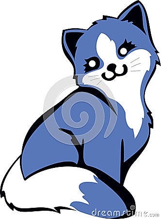 Blue cat Vector Illustration
