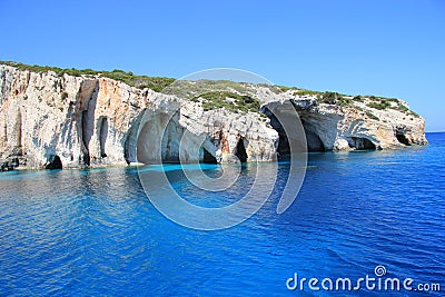 Blue Caves of Zakynthos Stock Photo